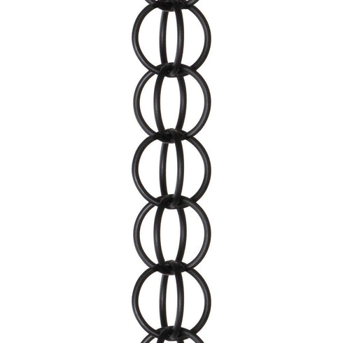 Aluminum Ring Rain Chain Replacement Downspout for Gutters, Black Powder Coated
